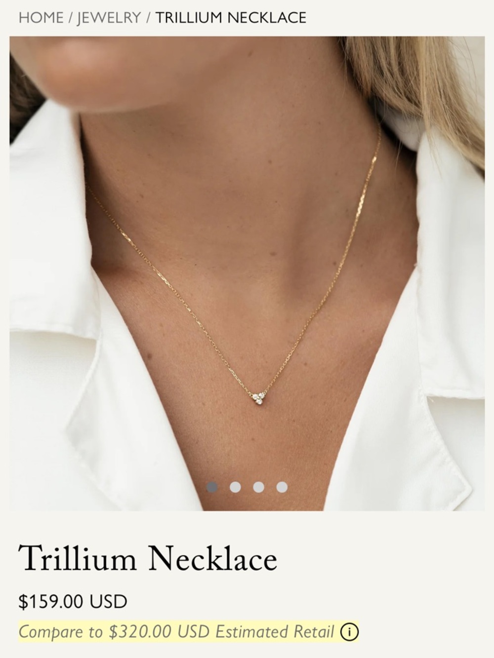 Trillium Necklace — Gold Minimal Pendant